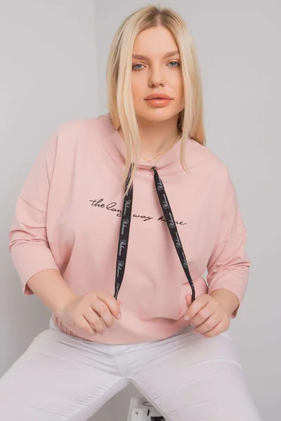 Dámská růžová halenka Plus Size s nápisem Fashionhunters