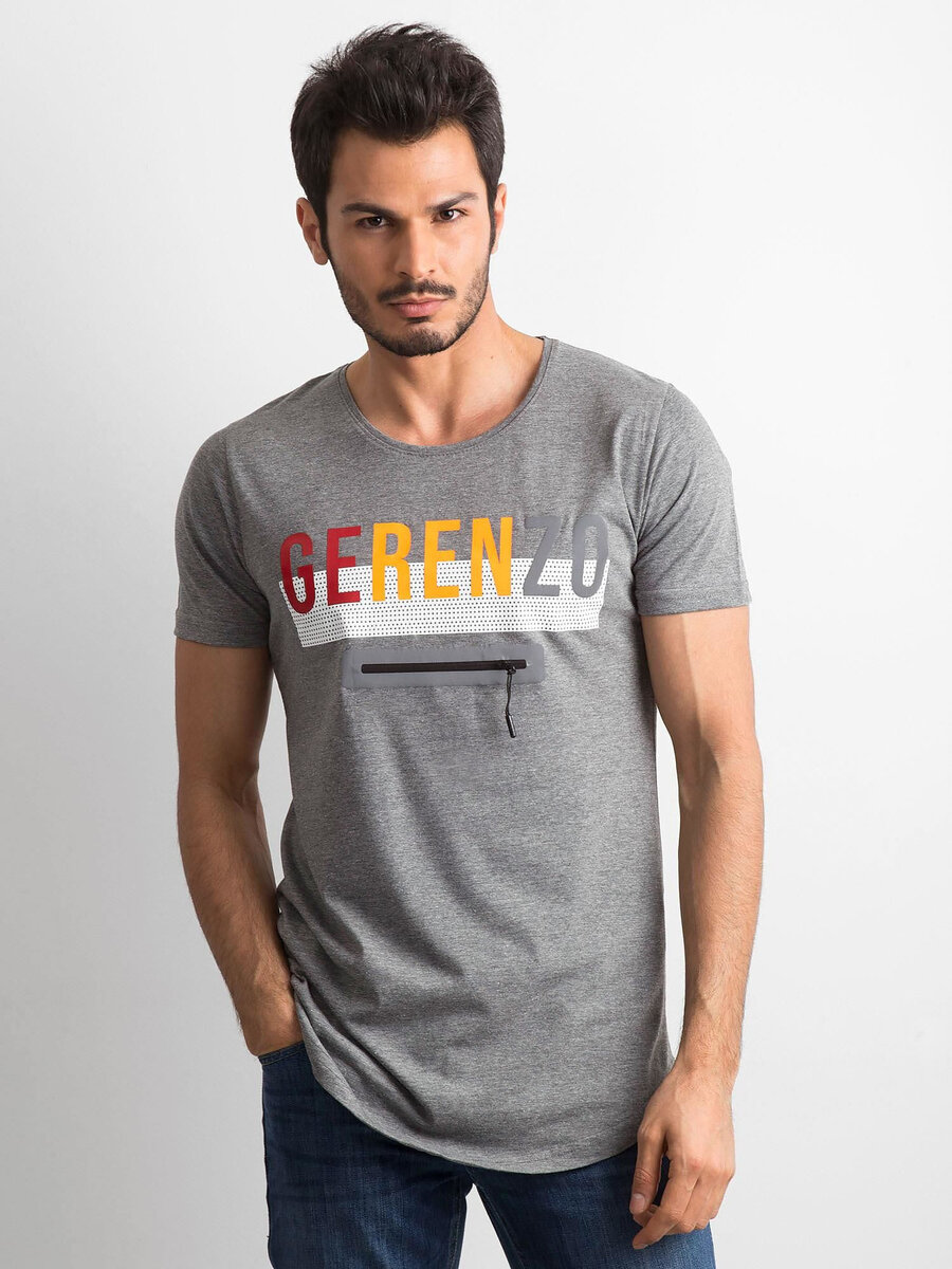 Pánské bavlněné tričko s nápisem šedá FPrice, S i523_2016101917930