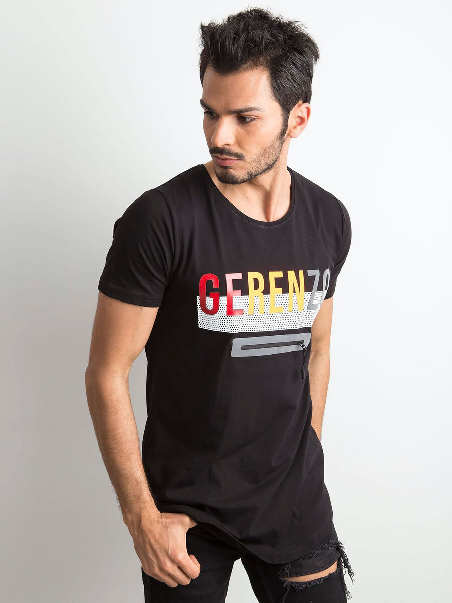 Pánské bavlněné tričko s nápisem černé FPrice, S i523_2016101917978