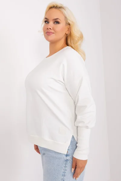 Ecru dámská bavlněná dámská halenka plus size FPrice