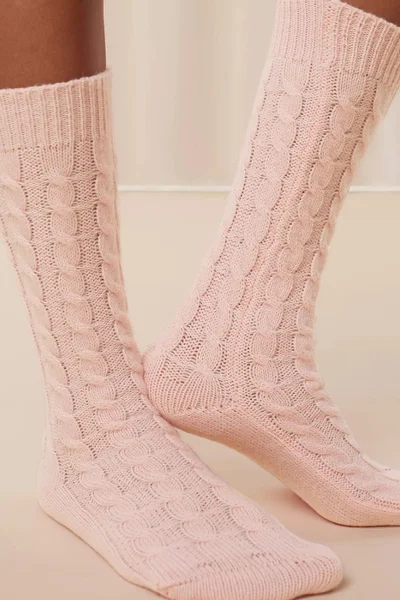 Růžové Hřejivé Ponožky Loungewear