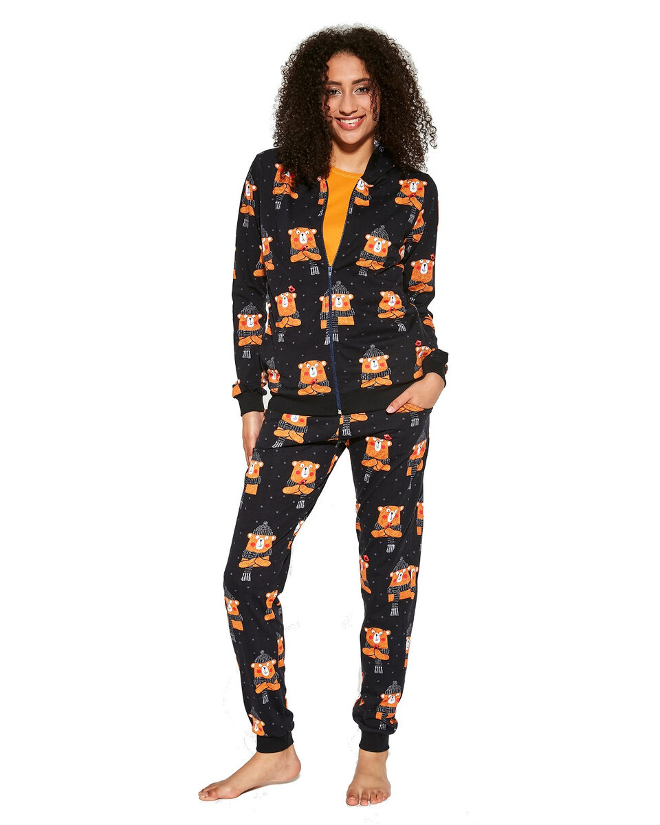 Trojdílné pyžamo pro ženy Cornette 84409 Bear 2 dłr, černá S i384_39016610