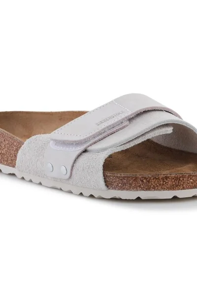 Pánské žabky Birkenstock - Elegantní semišové - Antique White