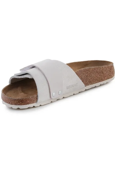 Pánské žabky Birkenstock - Elegantní semišové - Antique White