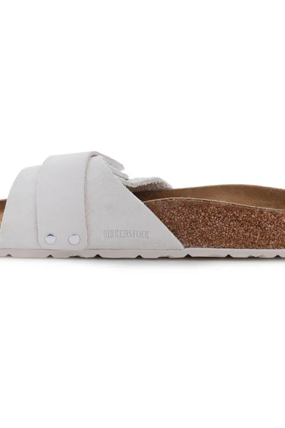 Pánské žabky Birkenstock - Elegantní semišové - Antique White