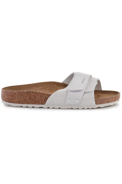 Pánské žabky Birkenstock - Elegantní semišové - Antique White