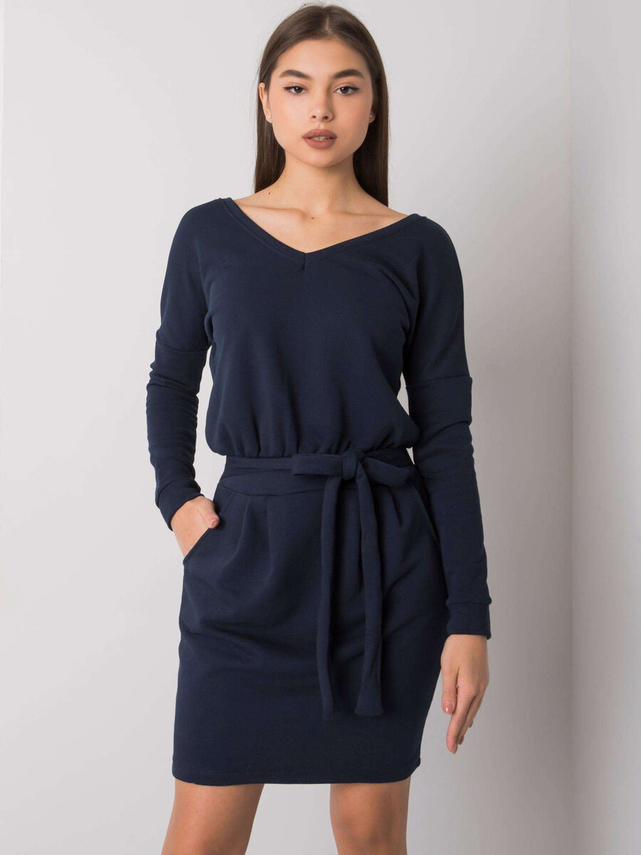 Modrá elegance - Dámské šaty Rue Paris, tmavě modrá S i10_P66025_1:2271_2:92_