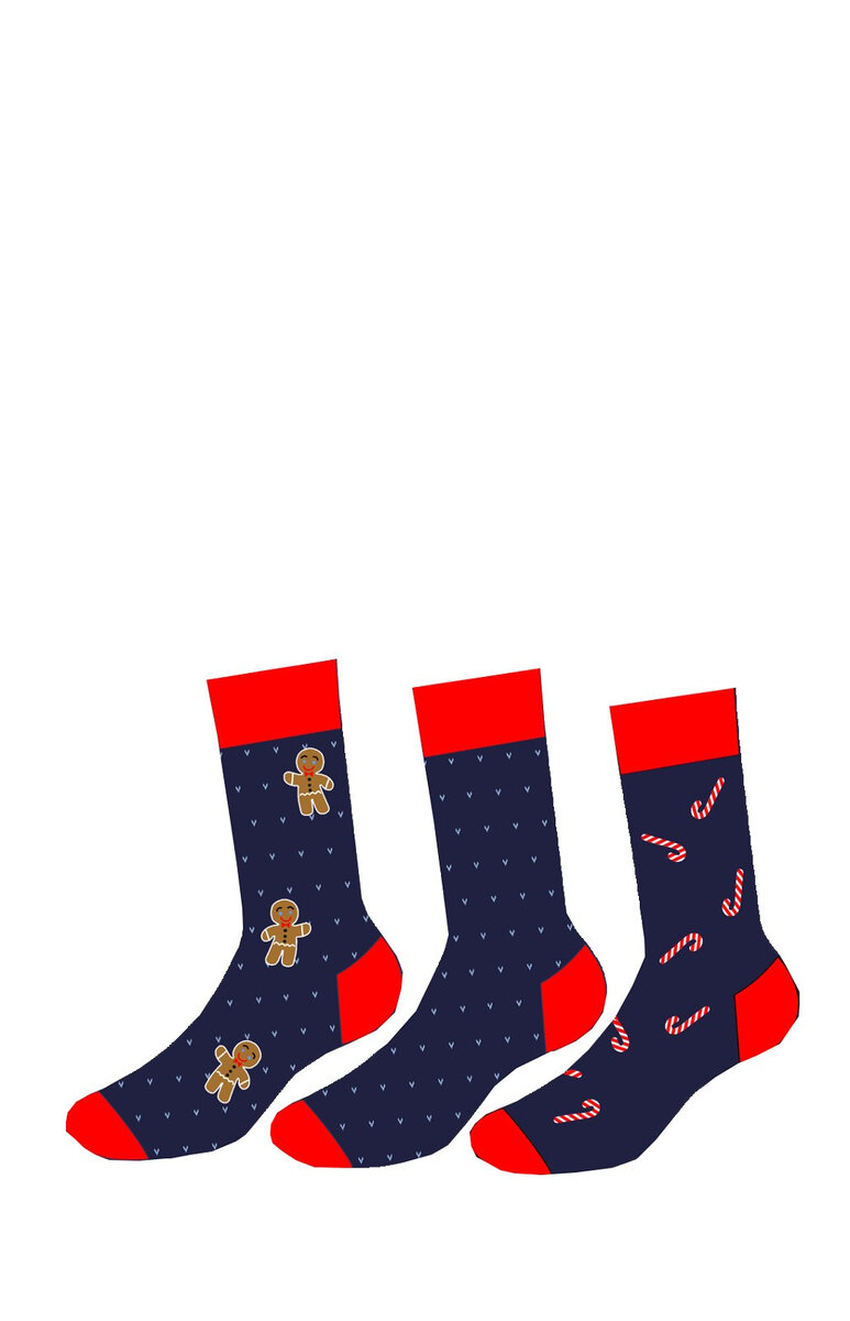 Mužské luxusní sváteční ponožky Trio Elegance, tmavě modrá 45-47 i384_76148897