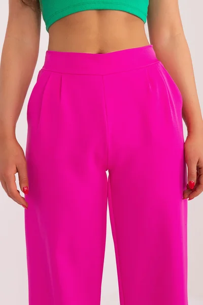 Růžové dámské kalhoty FPrice v barvě fuchsie