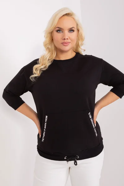 Černá dámská bavlněná halenka plus size FPrice