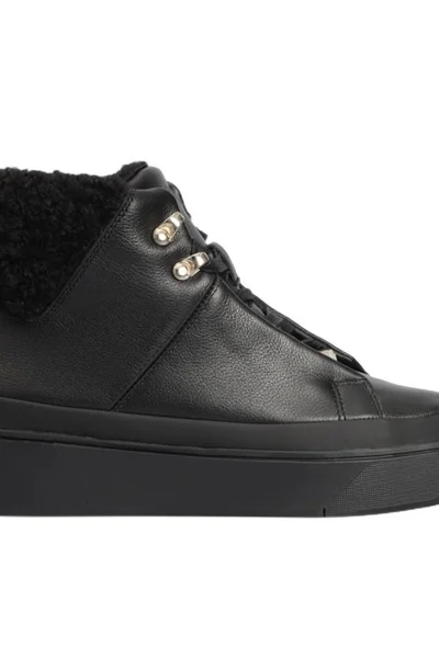 Černé kožené dámské boty Calvin Klein Hi Top