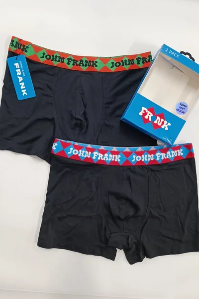 Černé luxusní boxerky pro muže John Frank 2PACK