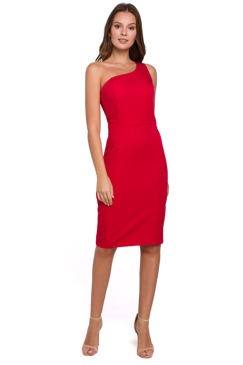 Červené Elegantní Šaty s Výstřihem - Lady in Red, červená L i10_P64655_1:19_2:90_