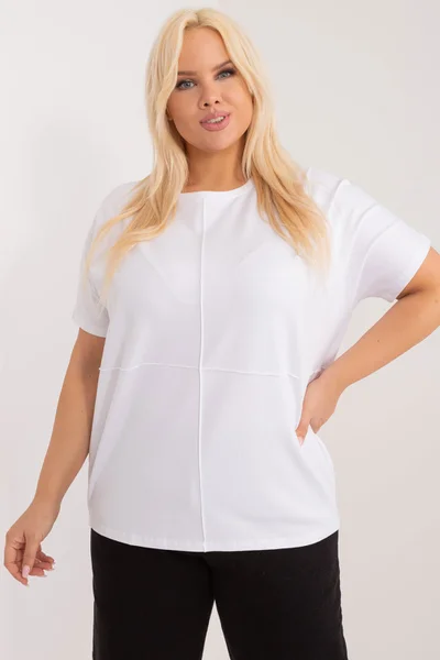 Ležérní dámská bílá halenka plus size Fashionhunters