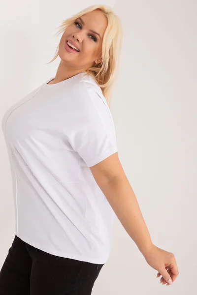 Ležérní dámská bílá halenka plus size Fashionhunters