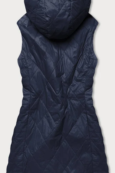 Lehká tmavě modrá dámská vesta s kapucí 673 ATURE