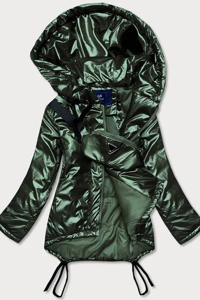 Zimní metalická bunda s kapucí a péřovou výplní Ann Gissy