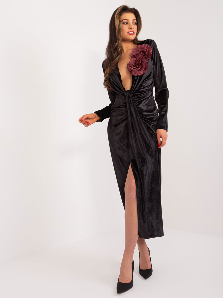 Černé elegantní dámské šaty FPrice, jedna velikost i523_2016103508495