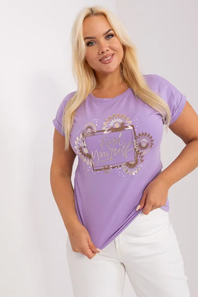 Violetová plus size dámská halenka RV BZ 8966