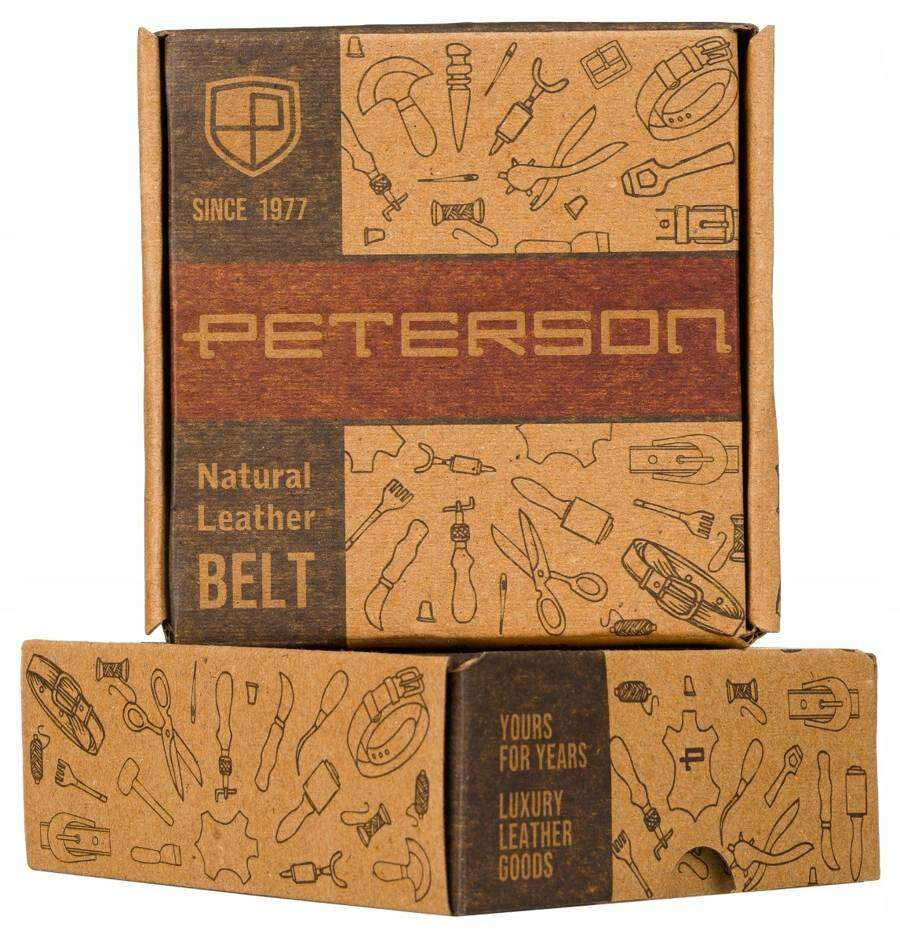 Kožený pánský opasek PETERSON® černý s automatickou přezkou, jedna velikost i523_5903051164101