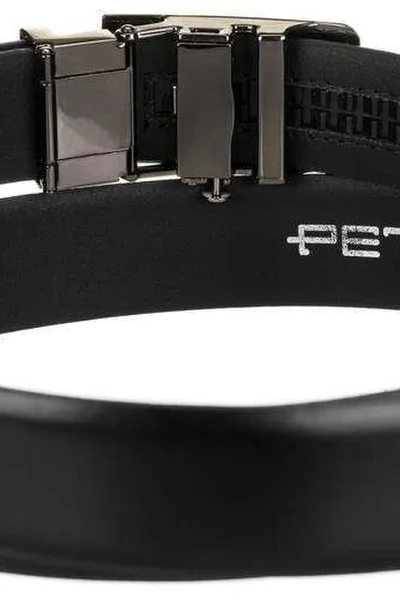 Černý pánský kožený opasek PETERSON® s automatickou přezkou