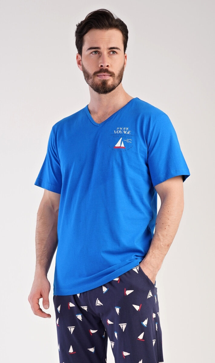 Mužské pyžamo Loďka Pacific Voyage, modrá XL i232_9360_55455957:modrá XL