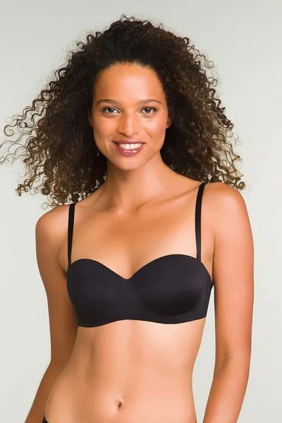 Podprsenka pro ženy s odnímatelnými ramínky DIM WIREFREE STRAPLESS BRA - DIM - černá