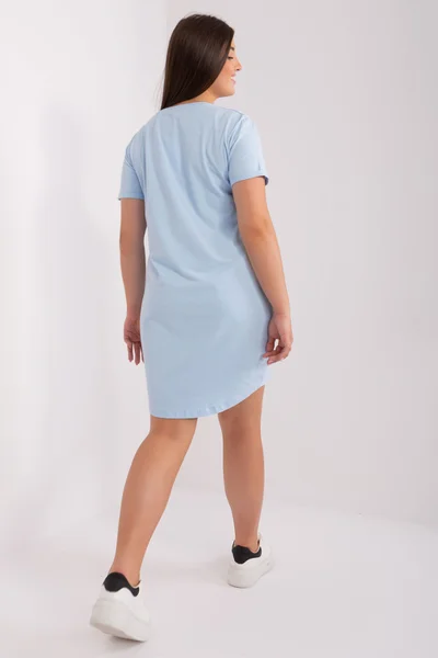 Modré plus size bavlněné šaty - Pohodlný styl pro každý den