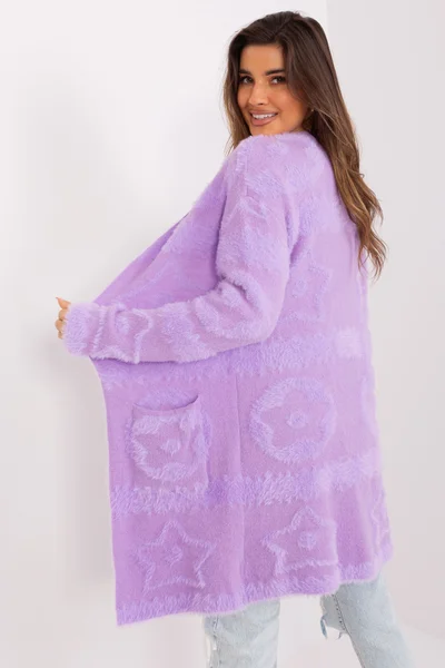 Vlněný fialový jumper s měkkým vzorem