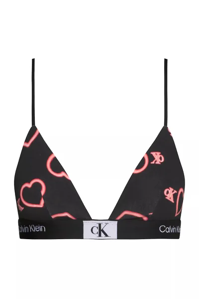 Černá podprsenka pro ženy bez kostic - Calvin Klein srdíčka