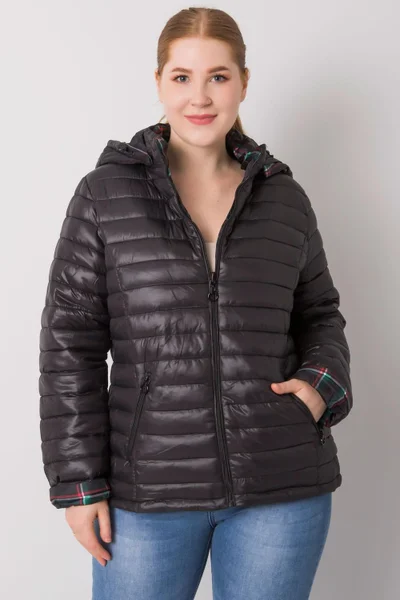 Černá zateplená bunda pro ženy s odnímatelnou kapucí - NM