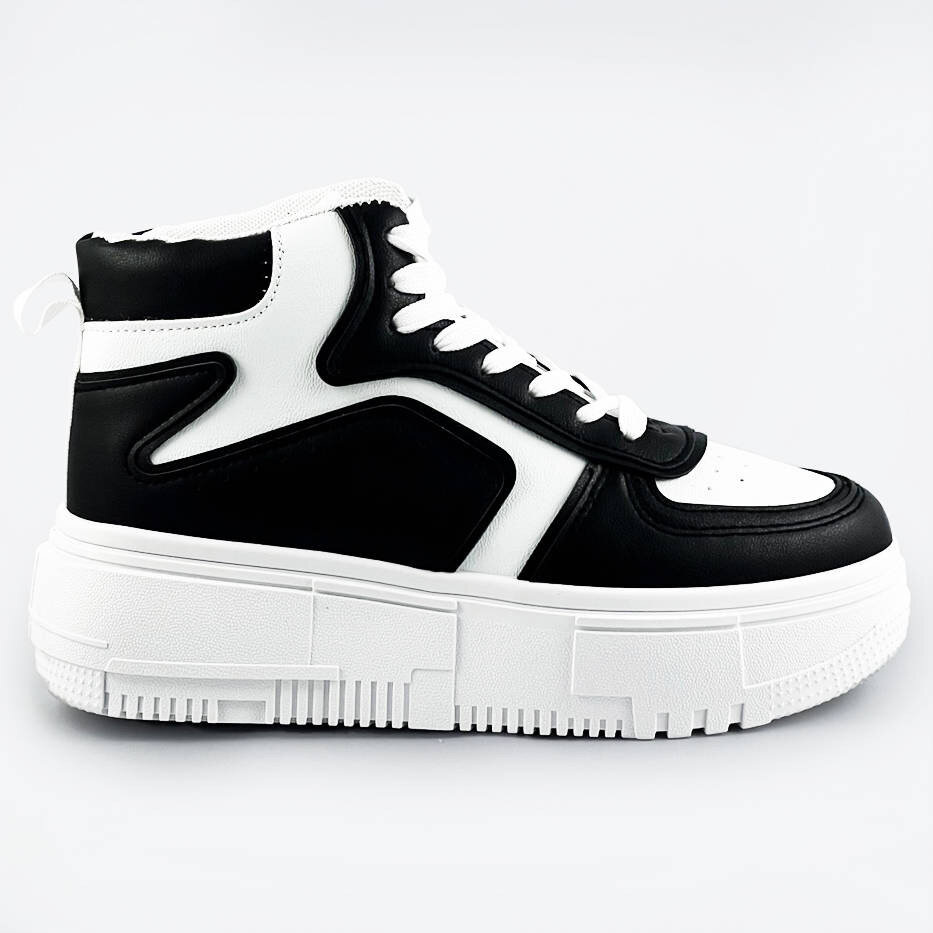 Bílo-černé dámské kotníkové tenisky sneakers U55QN3 Qianlingyidu, odcienie bieli L (40) i392_20467-21