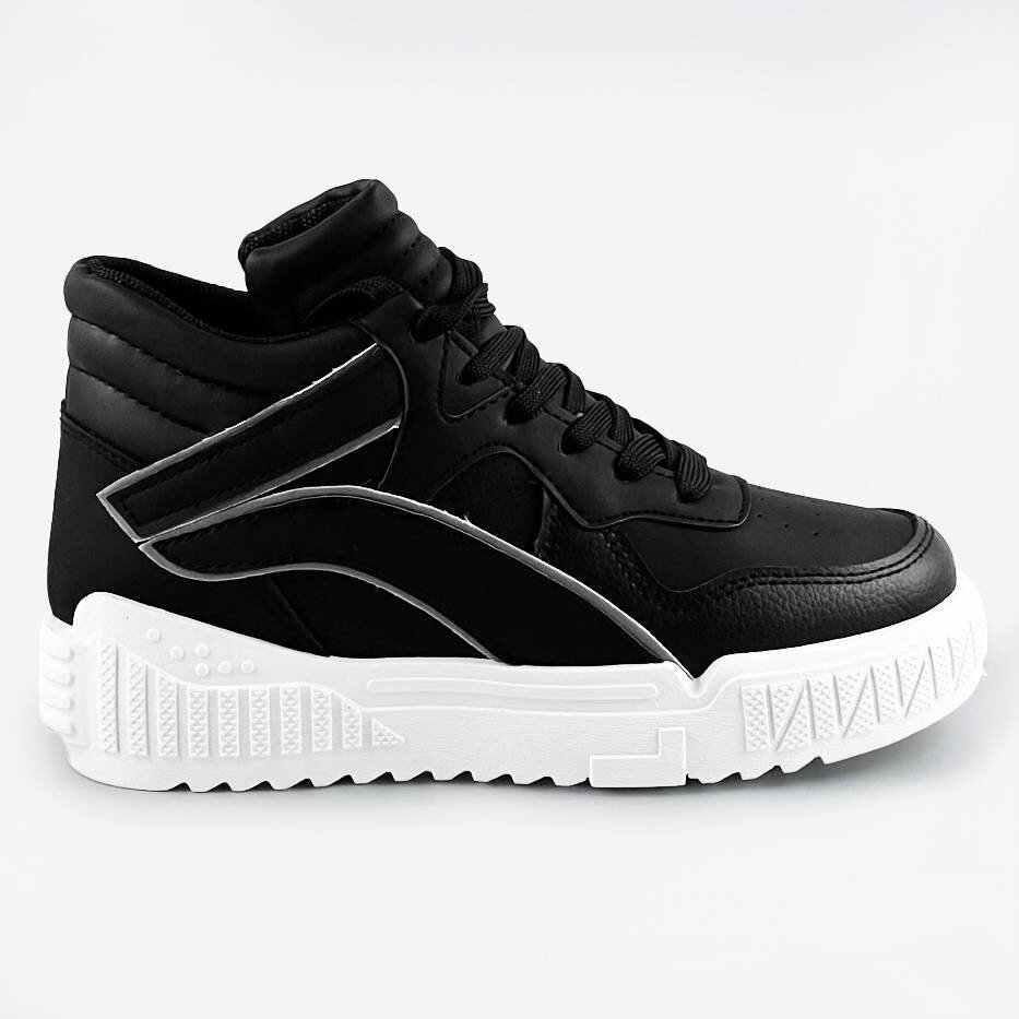 Vyšší černé dámské sportovní boty 0063 Mix Feel, odcienie czerni L (40) i392_20469-19