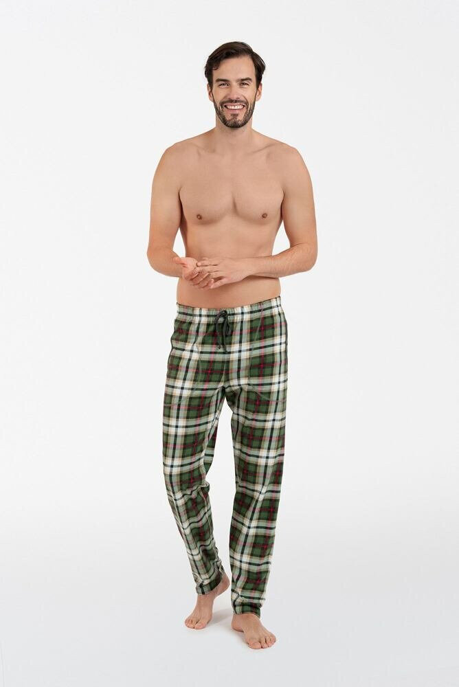 Zelené káro pyžamové kalhoty pro muže, zelená M i43_79920_2:zelená_3:M_