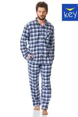 Komfortní pánské flanelové pyžamo Key Grid 3XL-4XL
