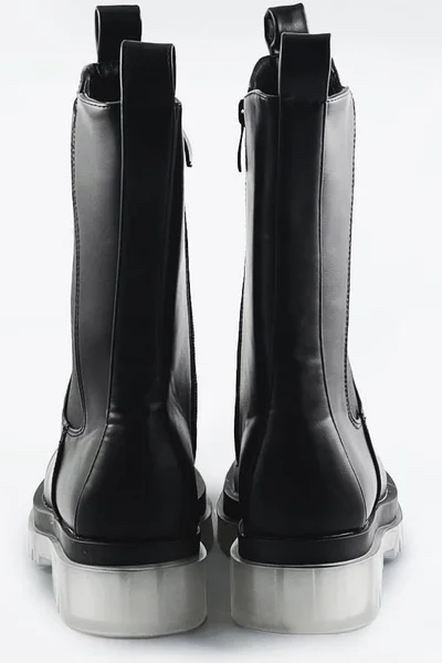 Dámské černé boty s transparentní podrážkou 238 WELLSPRING