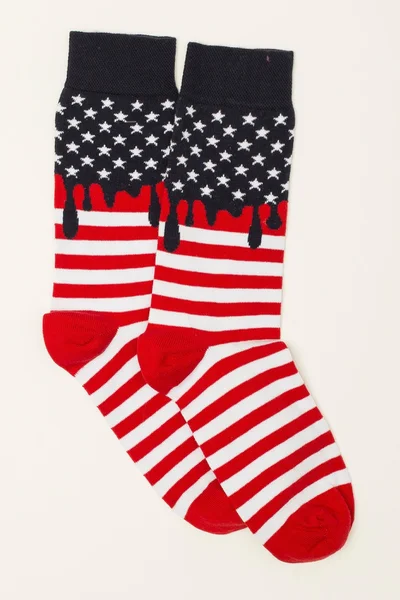 Pánské bílé a červené pruhované ponožky FPrice