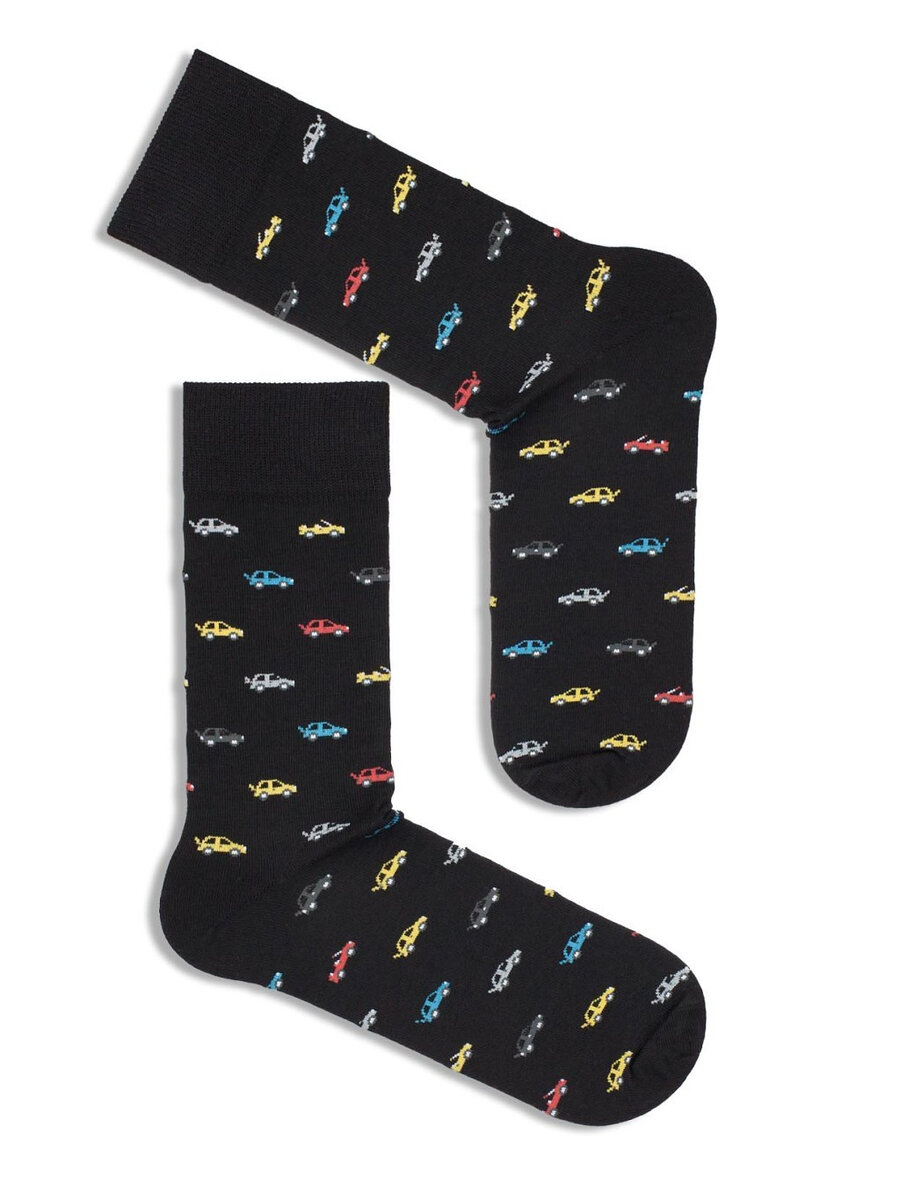 Mužské barevné ponožky Avantgarde Cars, černá 39-42 i384_66852905