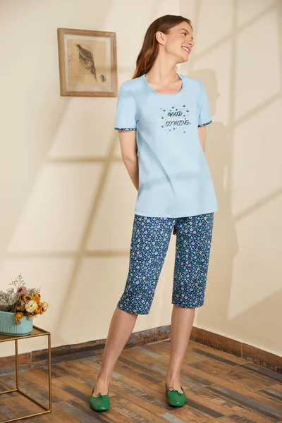 Květinové pohodlné pyžamo pro ženy - Blue Bell Dreams