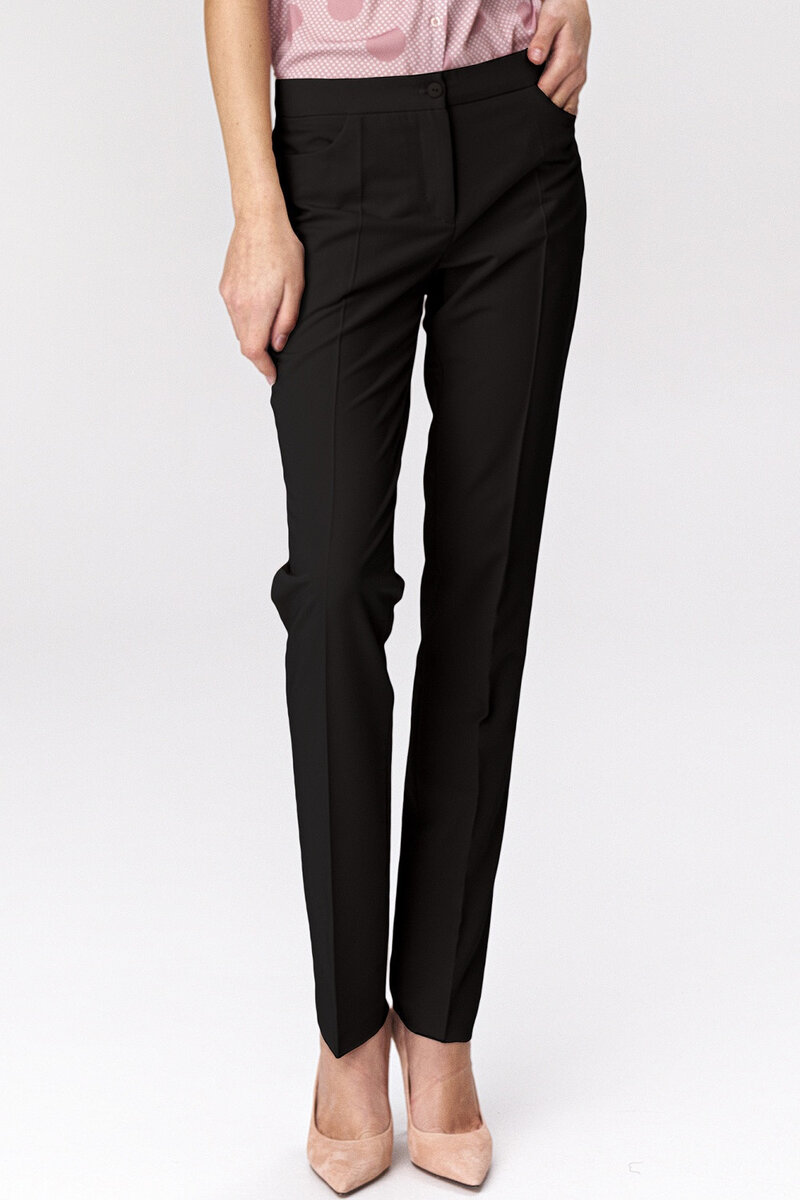 Černé elegantní dámské kalhoty - Nife Elegance, černá 44 i10_P64984_1:2013_2:1269_