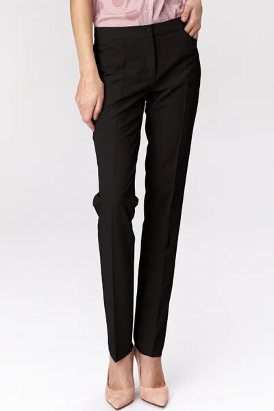 Černé elegantní dámské kalhoty - Nife Elegance