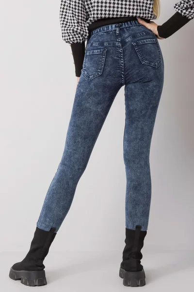 Dámské modré slim fit džíny s páskem FPrice