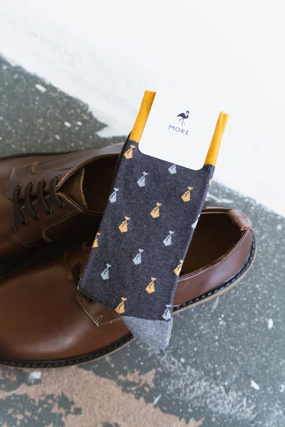 Vysoké ponožky s páskem na špičce a žebry na patě - kolekce Dark Grey