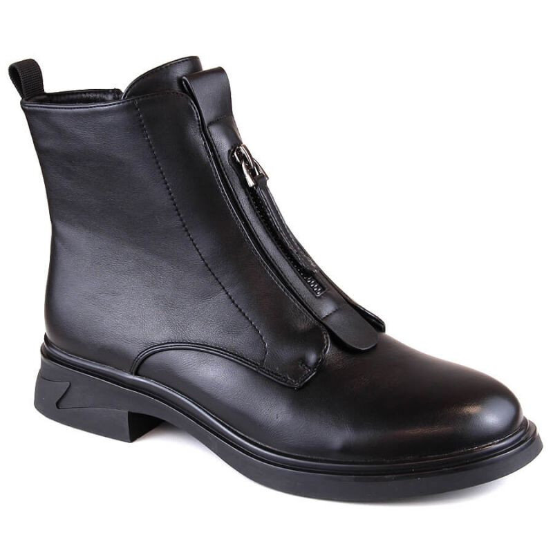 Černé zateplené dámské boty FILIPPO s podpatkem na zip, 37 i476_20903820