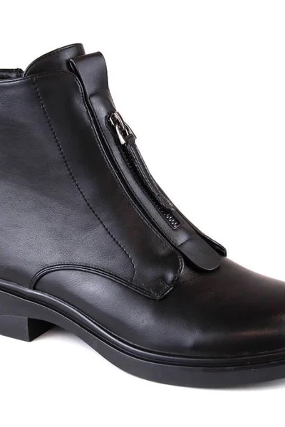 Černé zateplené dámské boty FILIPPO s podpatkem na zip