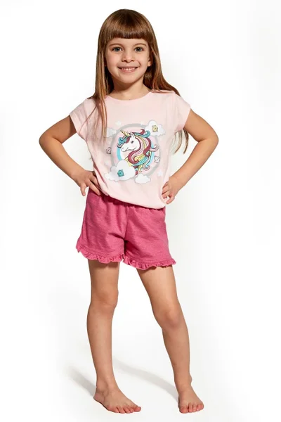 Růžové dívčí pyžamo s jednorožcem - Cornette