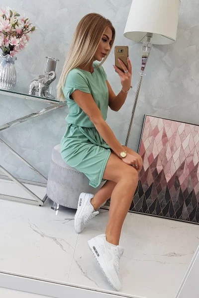 Dámské obálkové šaty mátové K-Fashion