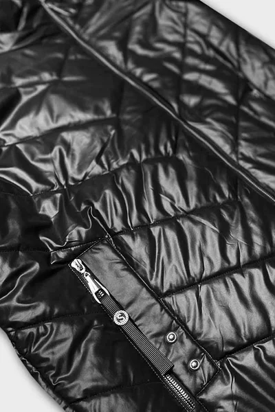 Černá bunda pro ženy s asymetrickým zipem R04L S'WEST