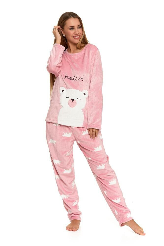 Medvídek růžový fleecové pyžamo, růžová M i43_79450_2:růžová_3:M_