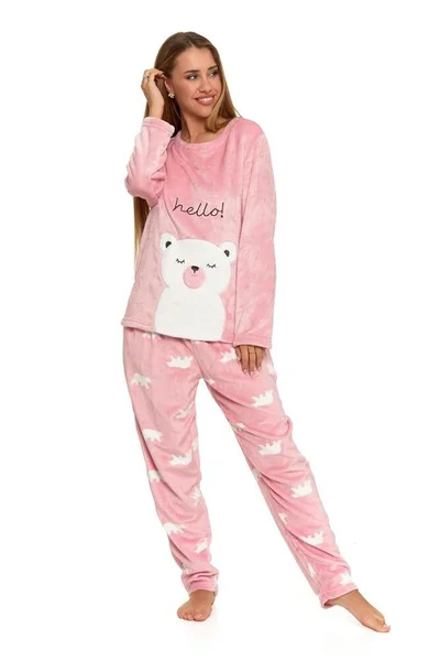 Medvídek růžový fleecové pyžamo